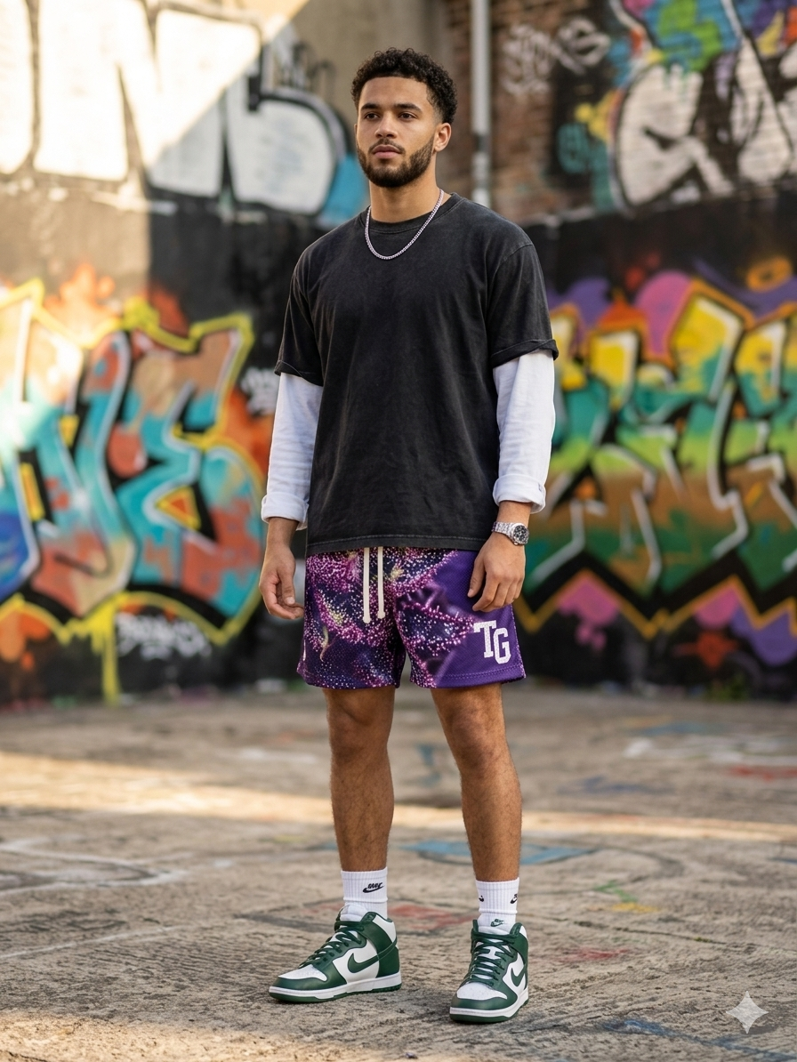 Purple Kush Effect Basketball Shorts