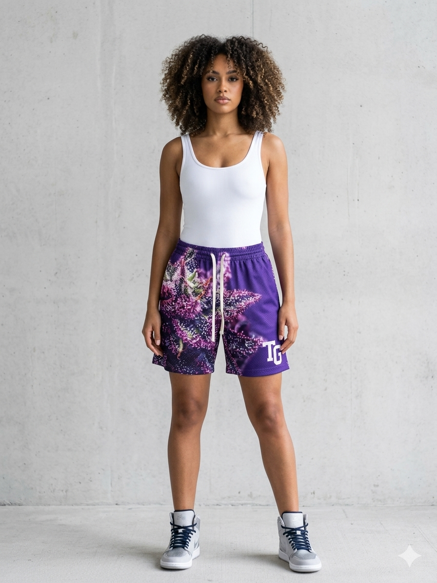 Purple Kush Effect Basketball Shorts