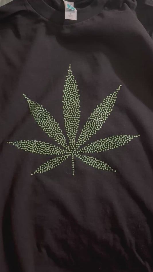 Rhinestone leaf